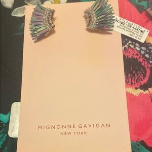 Mignonne Gavigan Purple and Green Fan Earrings